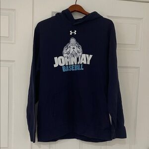 John Jay Baseball Under Armour Dark Blue Men's Hoodie plus free long sleeve tee!